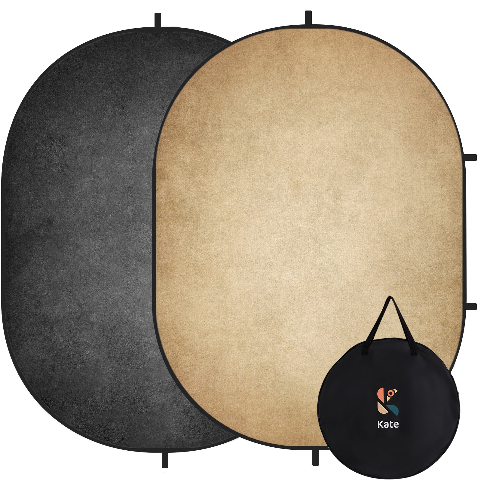 RTS Kate Abstract Gray / Beige Microfiber Collapsible Backdrop for Photography 5X6.5ft(1.5x2m) (US & CA Only)