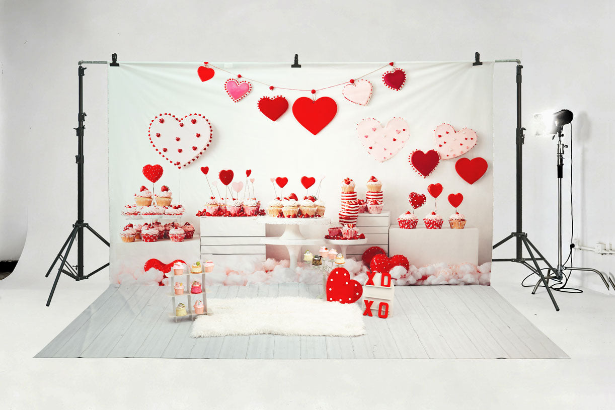 Kate Valentine's Day Pink Heart Cake Shop Photo Kit Photography Backdrops&Props Themed Bundle