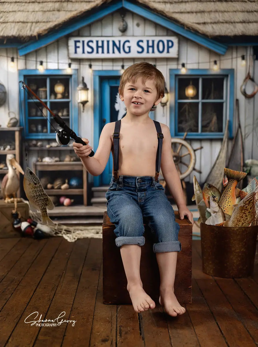 Negozio di pesca sfondo nautico progettato da Ashley Paul