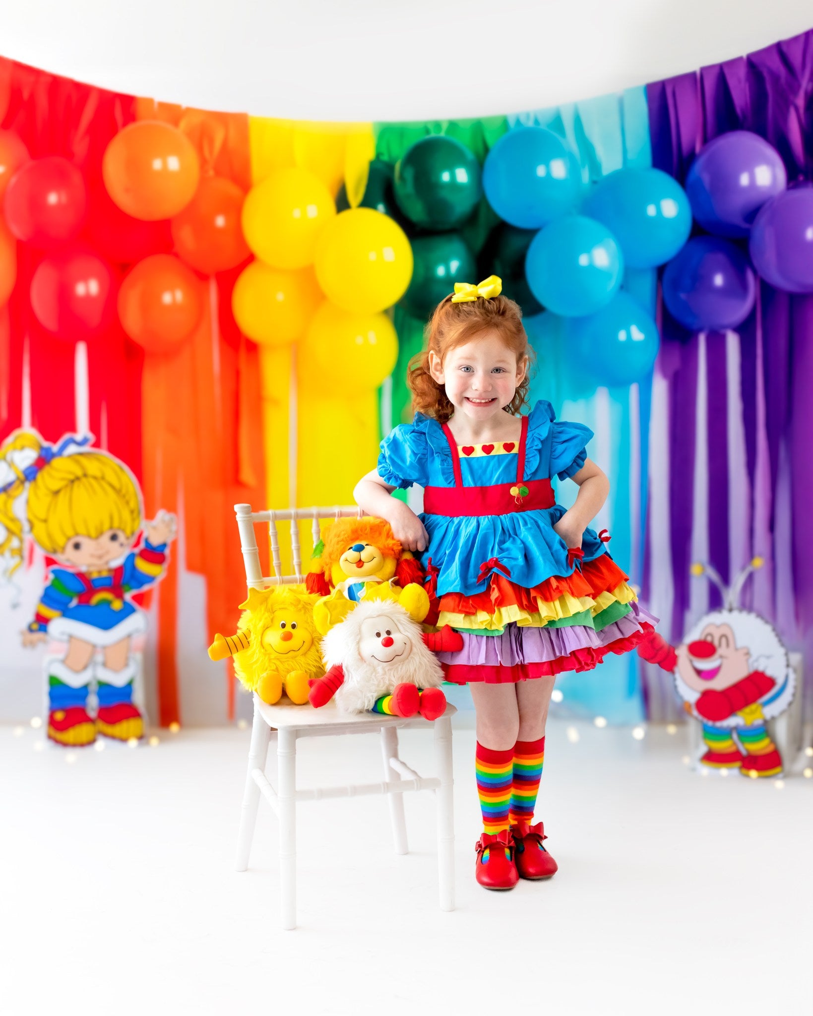 Kate Rainbow Printed Backdrop Birthday Balloon Designed by Emetselch