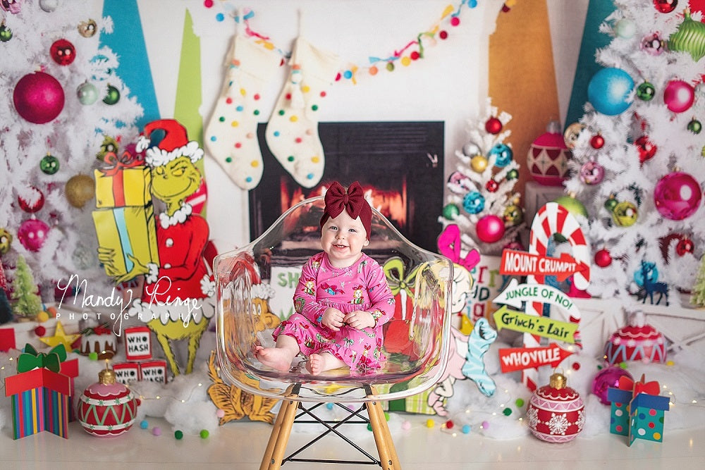 Vrolijke en Heldere Kersthaard Foto Achtergrond Ontworpen door Mandy Ringe Fotografie