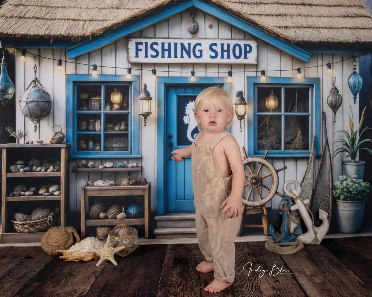 Negozio di pesca sfondo nautico progettato da Ashley Paul