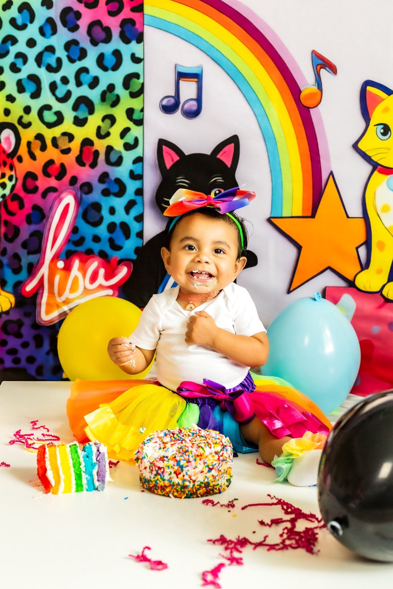 Cake Smash Kleurrijke Dieren Luipaard Foto Achtergrond Designed by Patty Roberts