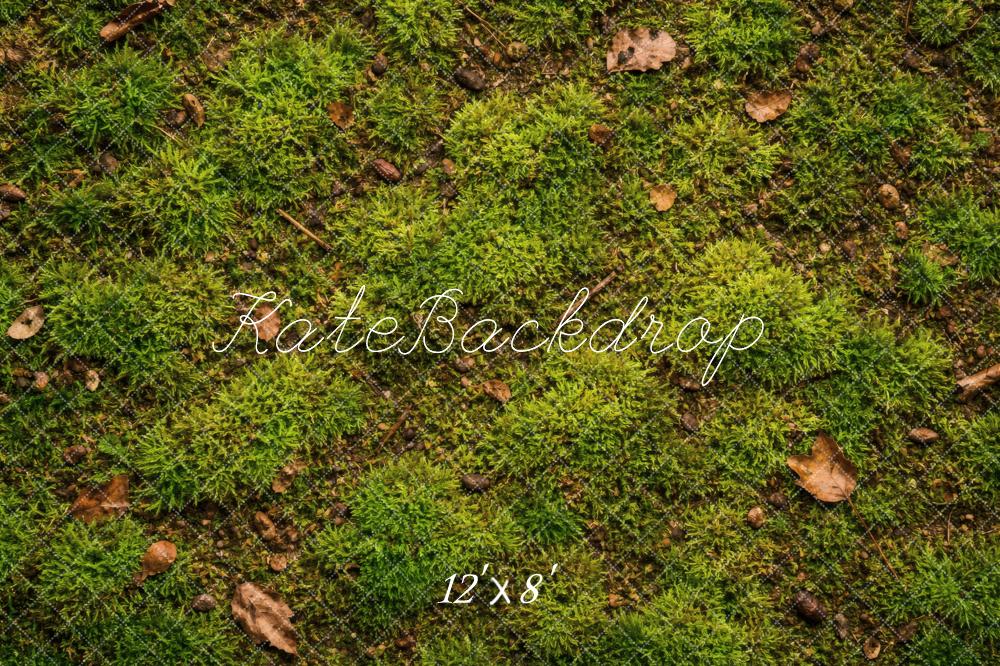 Kate Green Moss Ground Leaves Floor Printed Backdrop Designed by Vertigo Productions