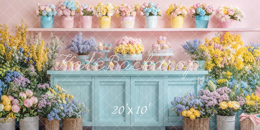 Kate Spring Floral Cupcake Pastel Cabinet Backdrop Designed by Emetselch