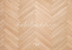 Kate Light Wood Herringbone Floor Printed Backdrop Designed by Emetselch