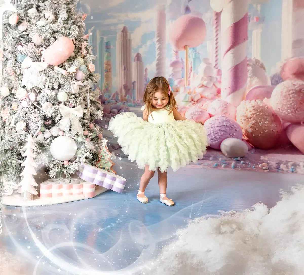 Kate Fantasy Candyland Pastel Lollipop Printed Backdrop Designed by Emetselch, Microfiber (Printed) / 5x3ft