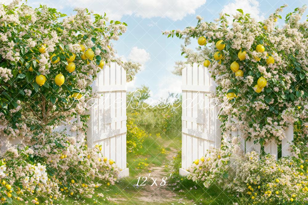 Kate Summer Lemon Garden Gate Backdrop Designed by Emetselch