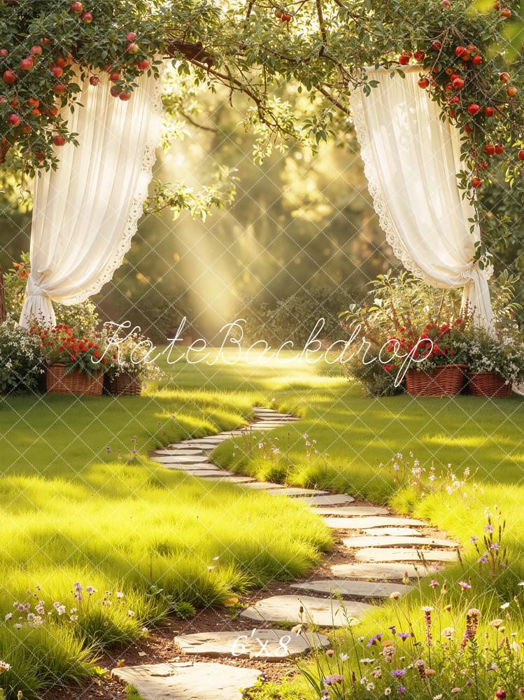 Kate Spring Garden Arch Apple Tree Curtain Pathway Backdrop Designed by Emetselch
