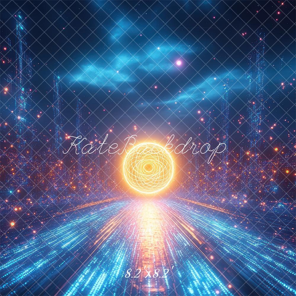 Futuristic Neon Universe Foto Achtergrond Designed by Mini MakeBelieve