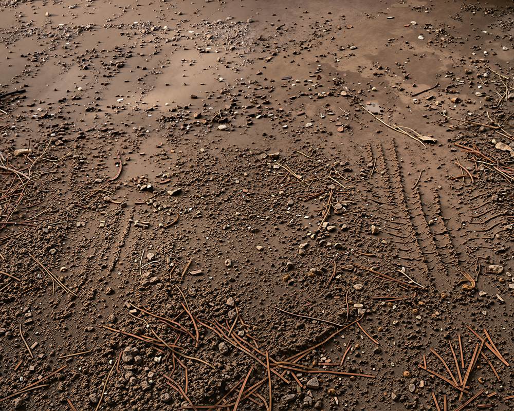 Kate Brown Dirt Gravel Tire Track Floor Printed Backdrop Designed by Kate Image