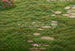 Kate Spring Garden Stone Pathway Floor Printed Backdrop Designed by Kate Image
