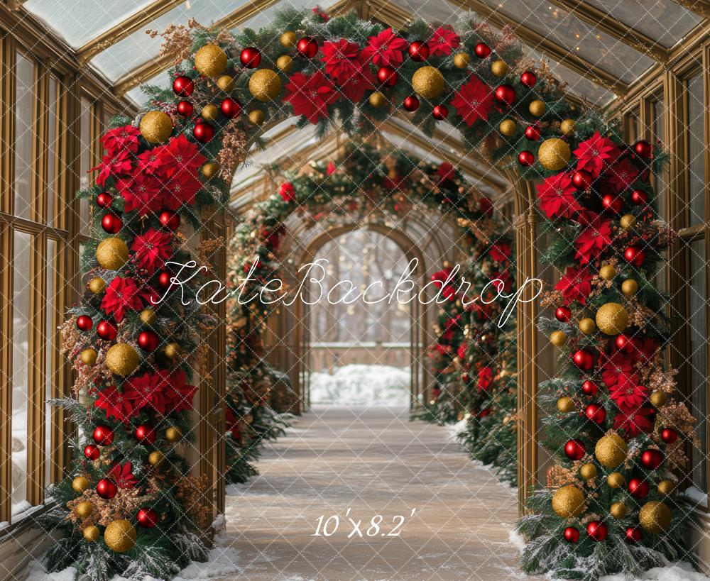 Kate Christmas Flower Archway Greenhouse Ornaments Backdrop Designed by Mini MakeBelieve