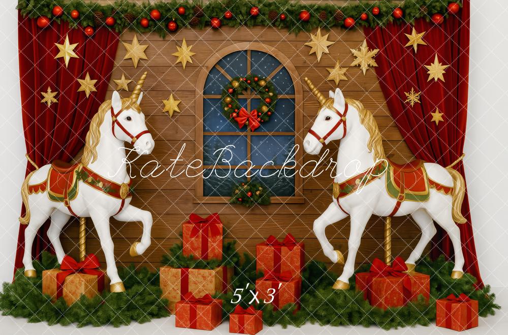 Kate Christmas Unicorn Gifts Window Backdrop Designed by Patty Roberts