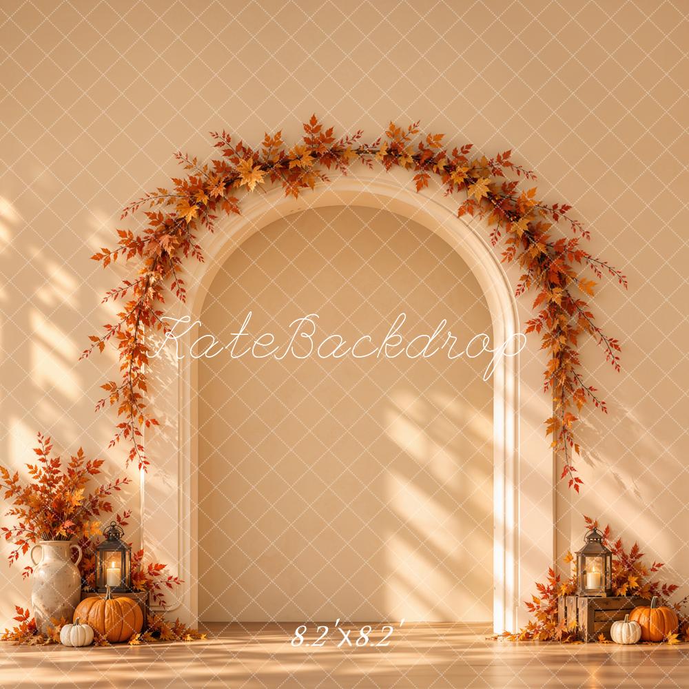 Kate Fall Maple Leaf Arch Dappled Sunlight Printed Backdrop Designed by Emetselch
