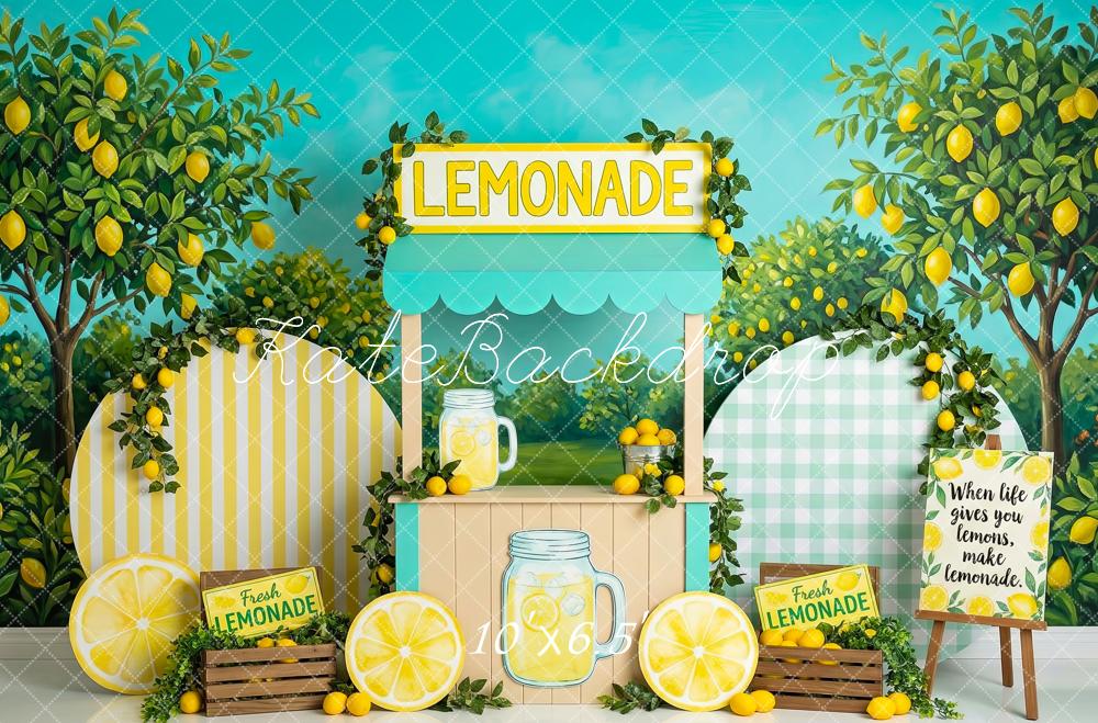 Kate Summer Lemonade Stand Tree Picnic Printed Backdrop Designed by Patty Roberts