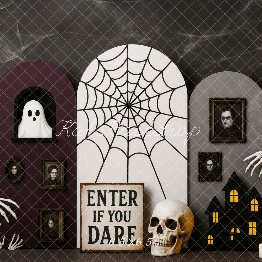 Kate Halloween Haunted Web Ghost Skeleton Backdrop Designed by Patty Roberts