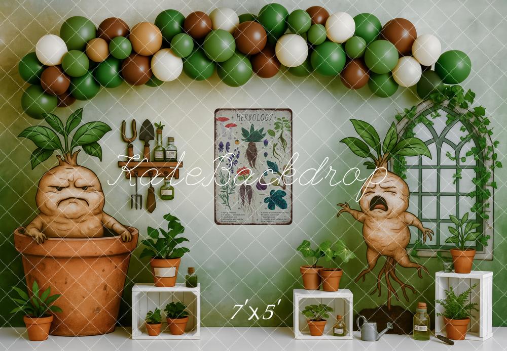 Kate Cake Smash Herbology Garden Greenhouse Fantasy Backdrop Designed by Patty Roberts