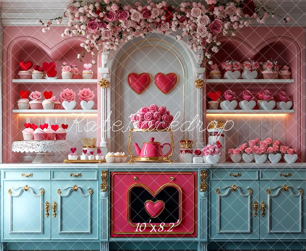 Valentine Keuken Hart Cupcakes Foto Achtergrond Designed by Mini MakeBelieve