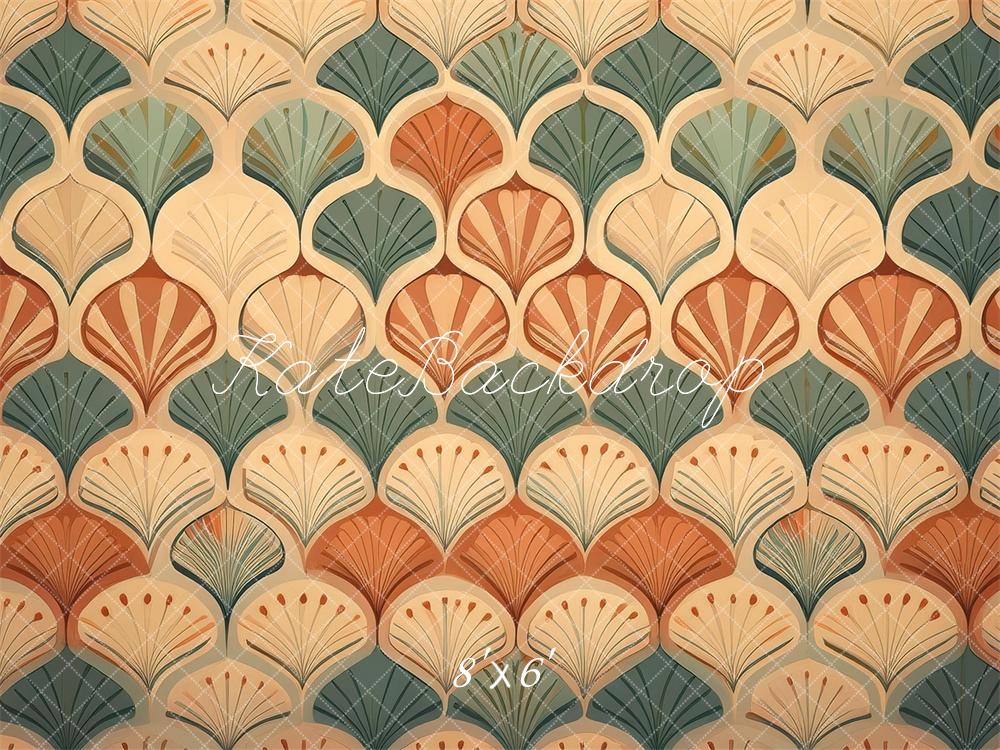 Sfondo Retro a Scallop di Design Moderno di Metà Secolo Designed by Mandy Ringe Photography