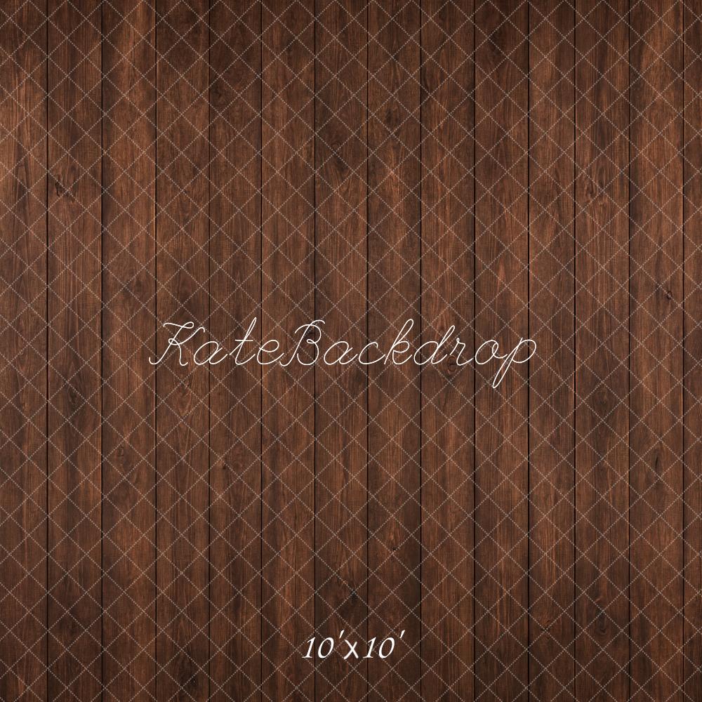 Kate Dark Brown Wood Pattern Floor Printed Backdrop Printed Backdrop Designed by Emetselch