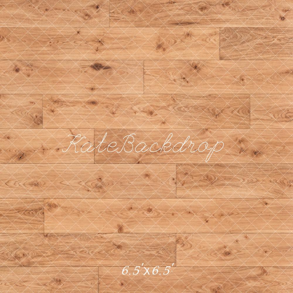 Kate Brown Wood Plank Geometric Floor Printed Backdrop Printed Backdrop Designed by Kate Image