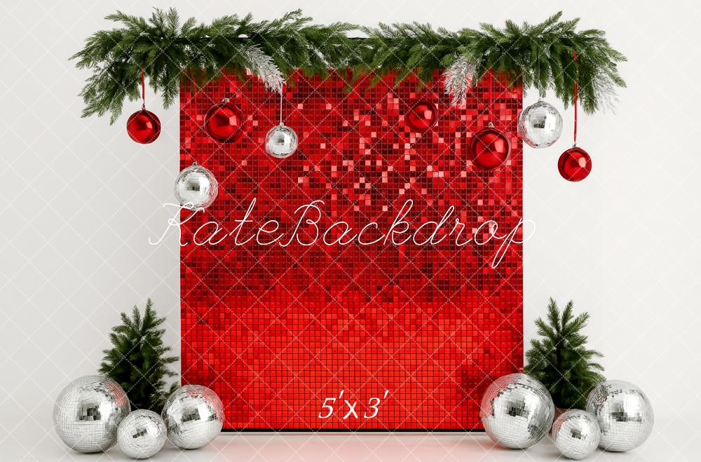 Kate Christmas Red Sequin Ornament Backdrop Designed by Patty Roberts