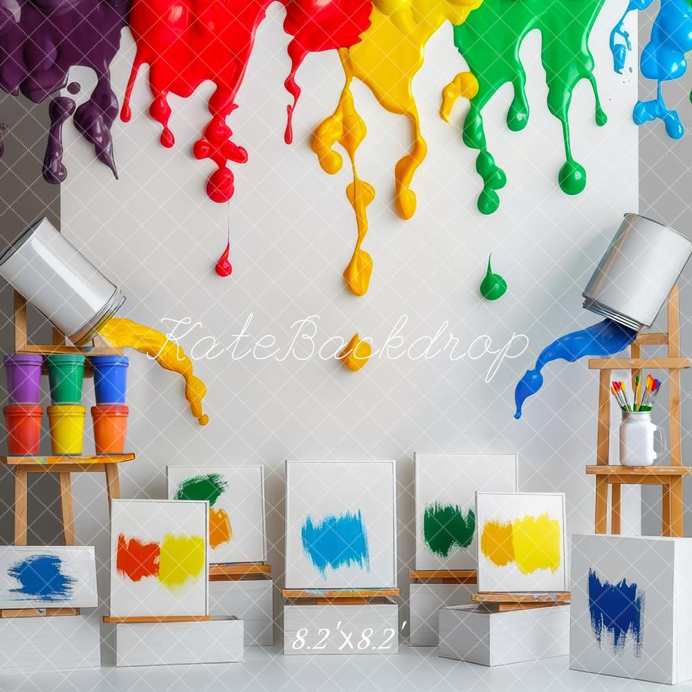 Fondo de arte de goteo de pintura colorido de cumpleaños Designed by Mini MakeBelieve