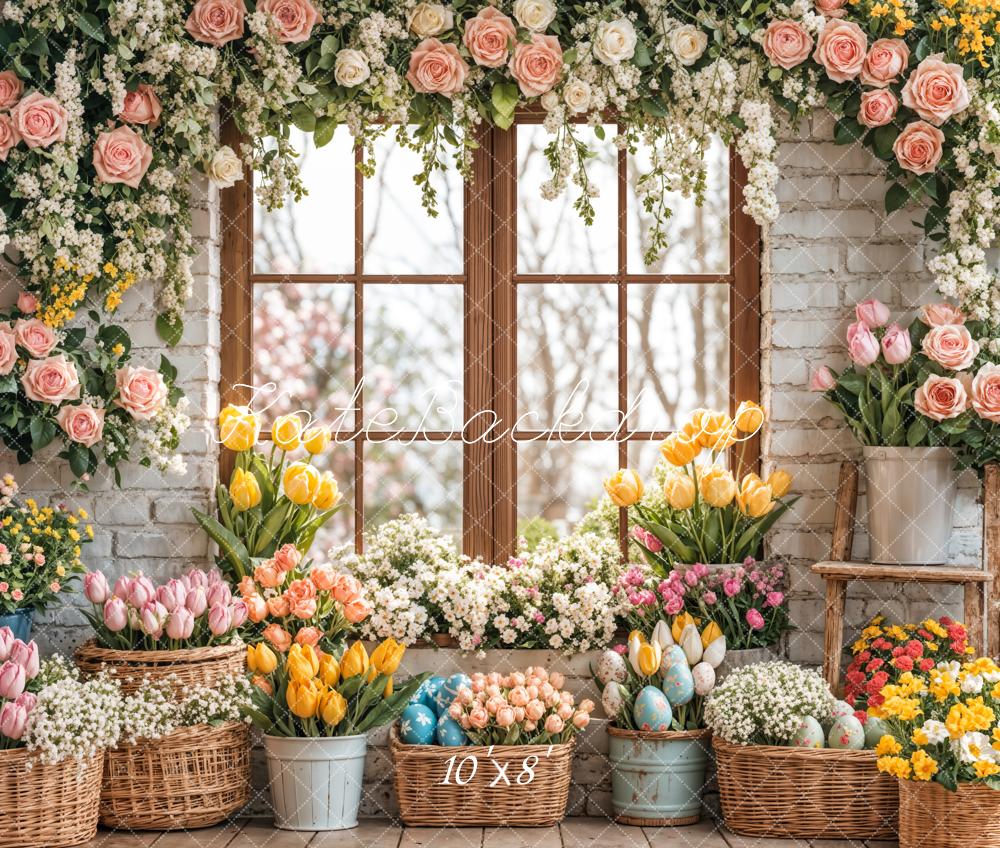 Kate Easter Flower Arch Spring Window Backdrop Designed by Emetselch