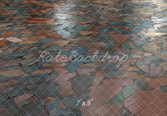 Kate Multicolor Slate Stone Floor Printed Backdrop Designed by Mini MakeBelieve