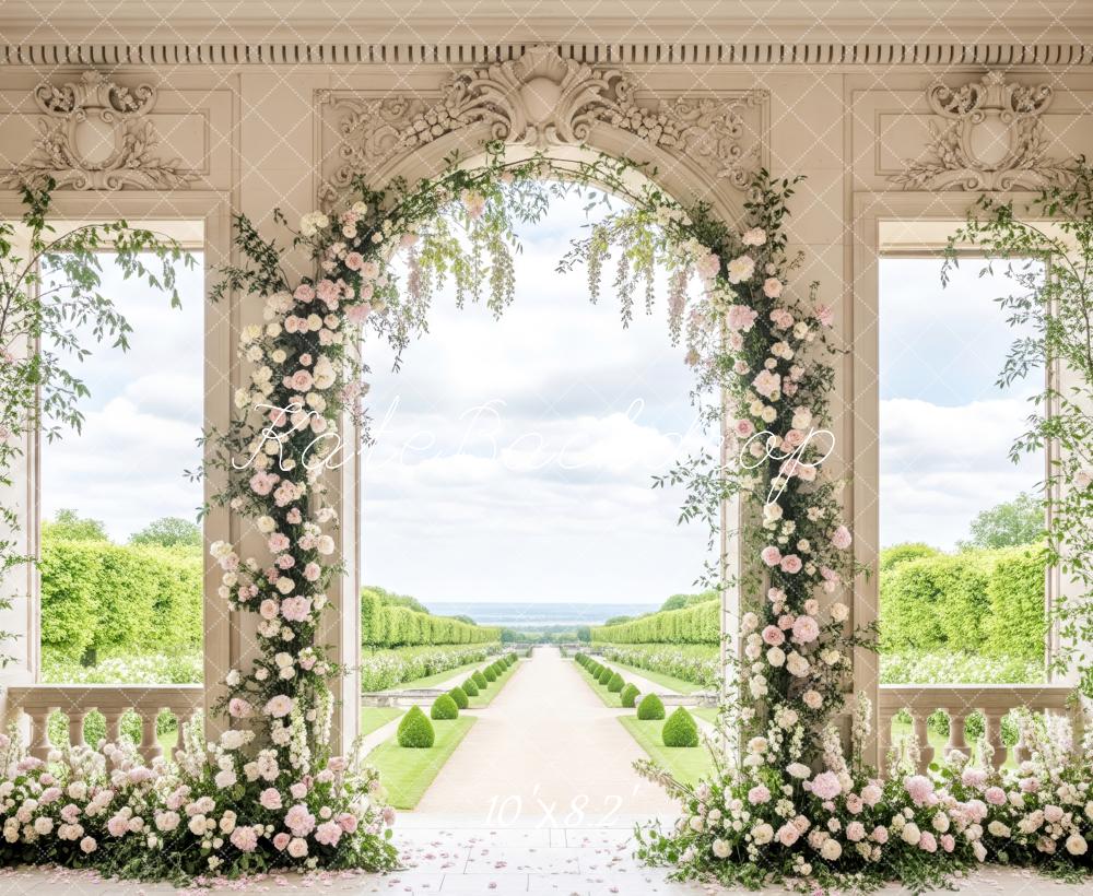 Kate Spring Flower Arch French Window Garden Backdrop Designed by Patty Roberts