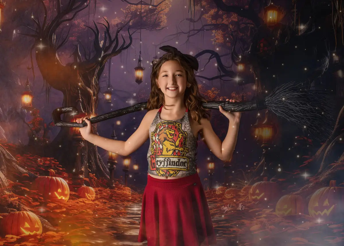 Kate Halloween Pumpkin Forest Light Backdrop Designed by Emetselch