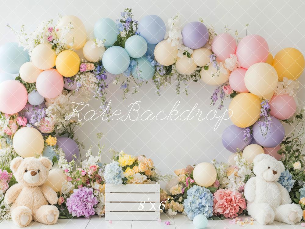 Kate Balloon Flower Arch Teddy Bear Backdrop Designed by Patty Roberts