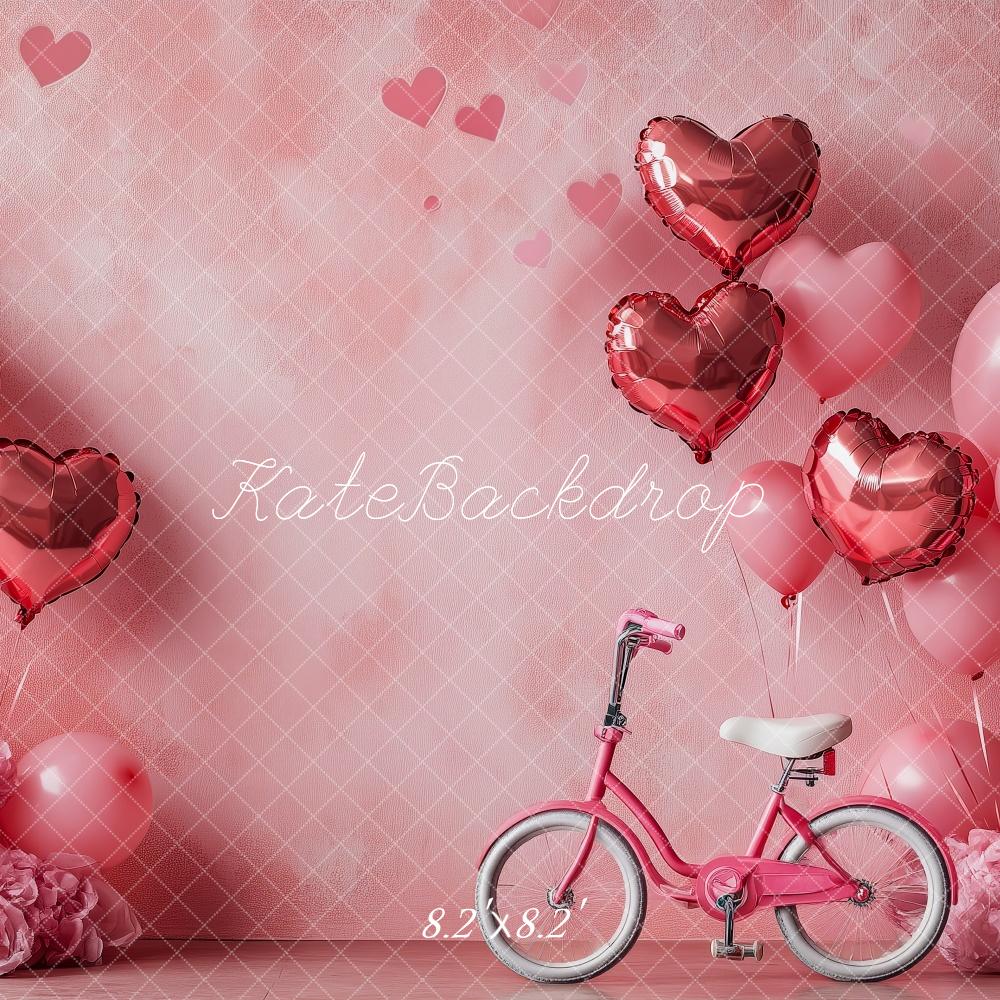 Pink Hart Ballonnen Fiets Foto Achtergrond Ontworpen door Patty Roberts