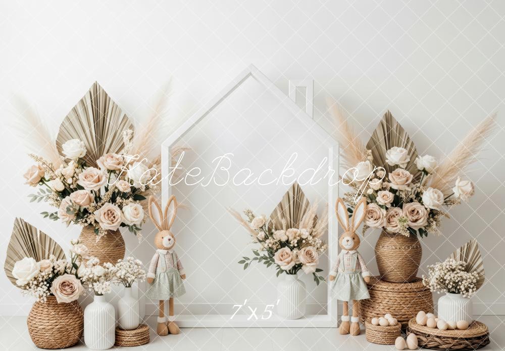 Kate Spring Bunny Neutral Flower Arch Backdrop Designed by Patty Roberts