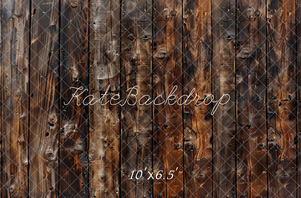 Kate Dark Burnt Wood Plank Floor Backdrop Designed by Patty Roberts