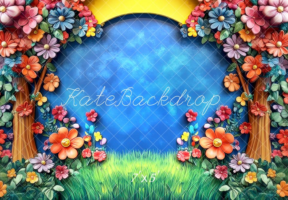 Kate Back To School Floral Tree Garden Wall Backdrop Designed by Mini MakeBelieve