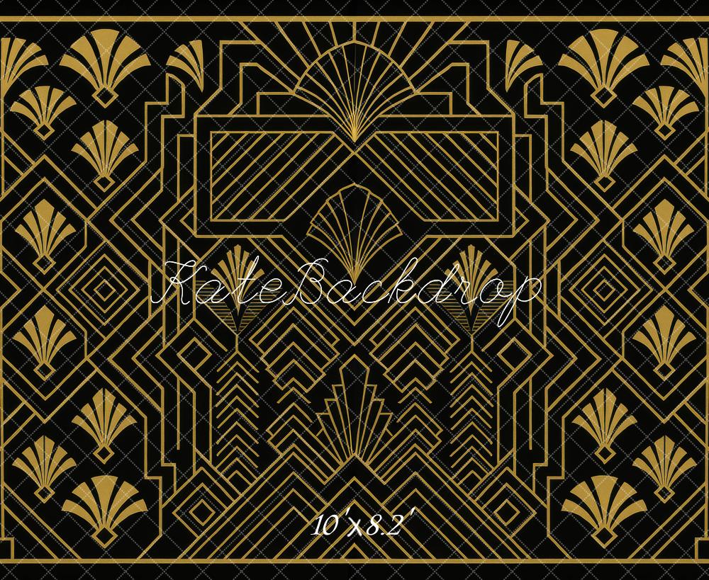 Fondo de pared negro geométrico Art Deco diseñado por Mini MakeBelieve