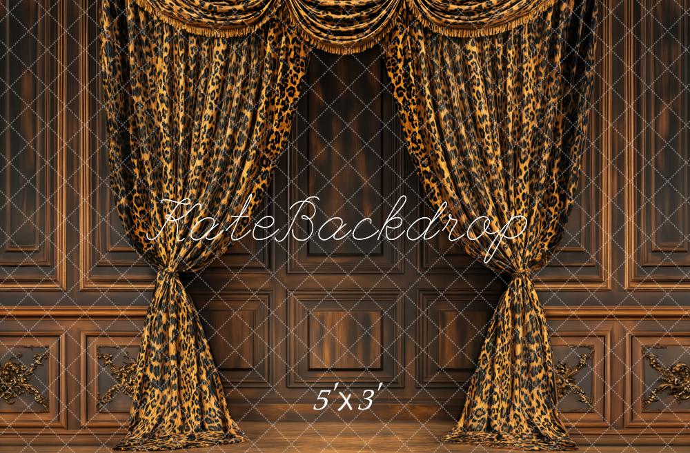 Kate Boudoir Vintage Leopard Curtain Wall Backdrop Designed by Emetselch