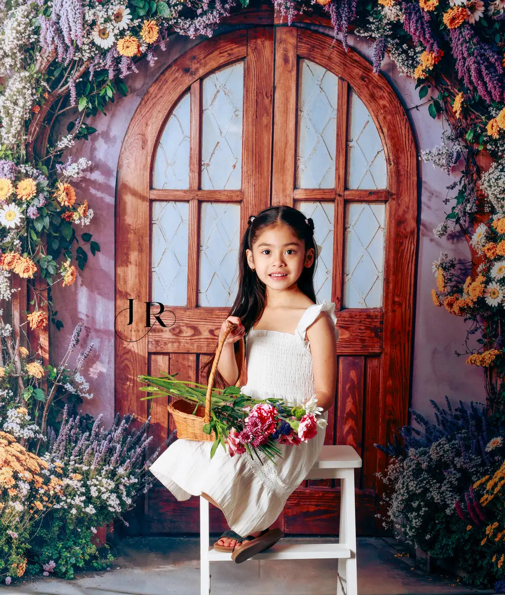 Arco de Flores de Primavera Puerta Morada Fondo Diseñado por Emetselch