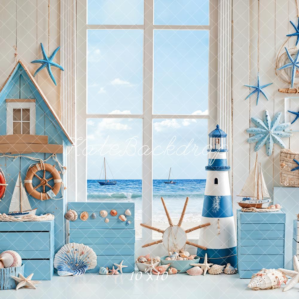 Smash Cake Nautico Spiaggia Faro Stella Marina Sfondo Designed by Emetselch