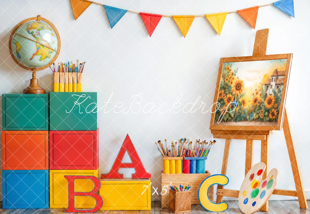 Kate School Art Painting Alphabet Blocks Backdrop Designed by Emetselch