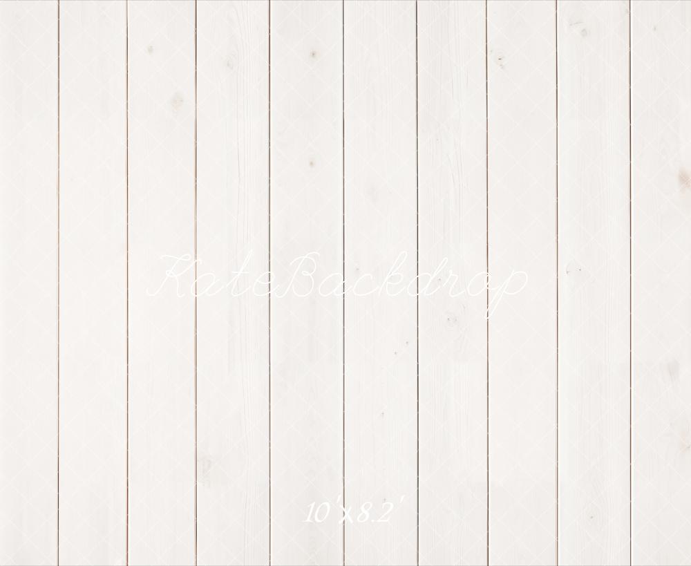 Kate White Wood Plank Floor Printed Backdrop Designed by Emetselch