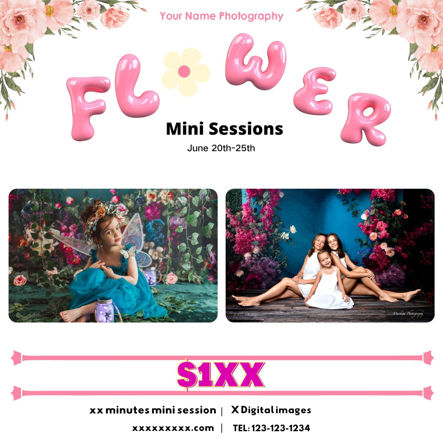 Kate Free Flower Mini Session Template For Photographers
