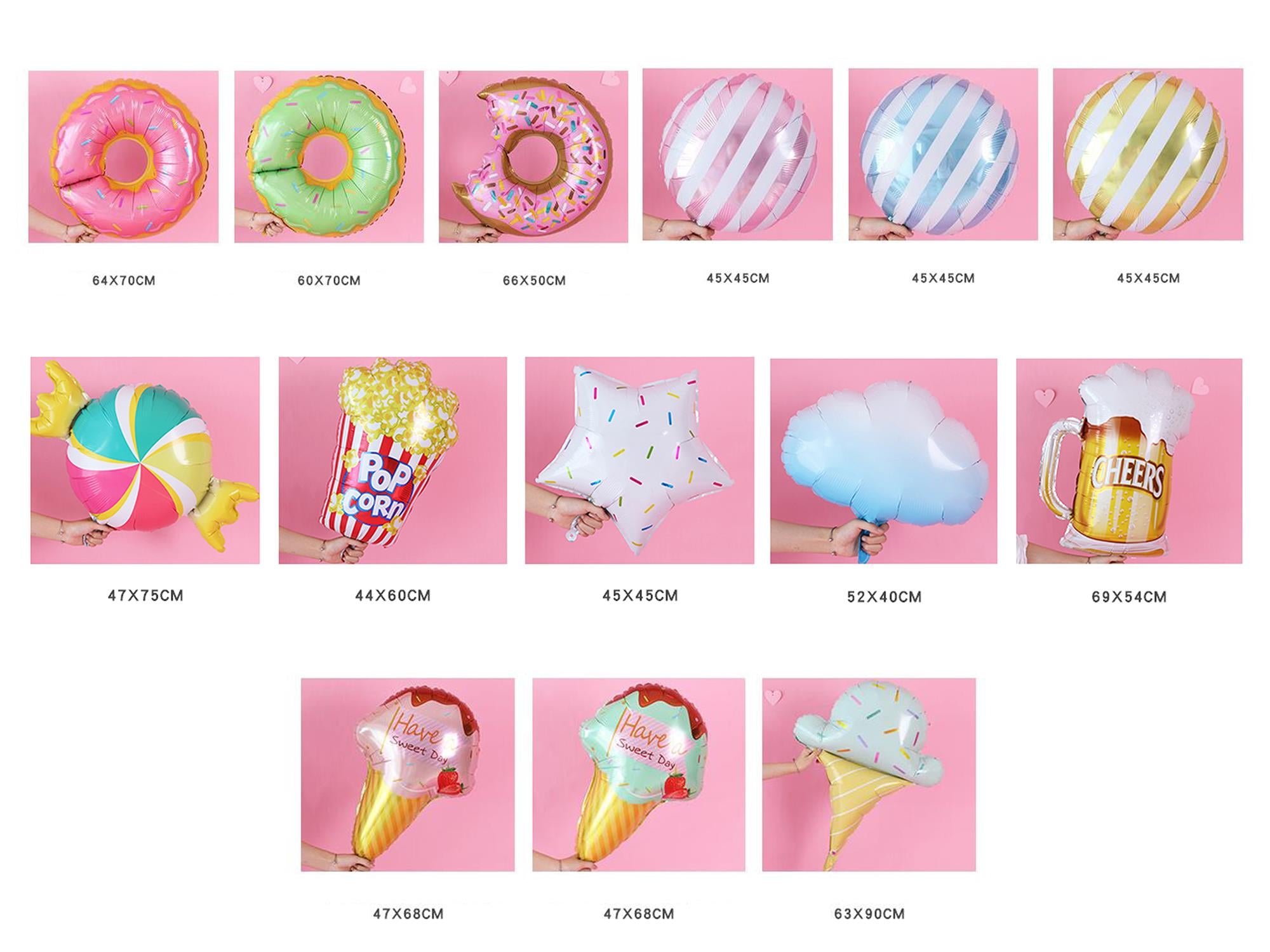 Kate Donut Candy Ice Cream Inflatable Props Set 15pcs