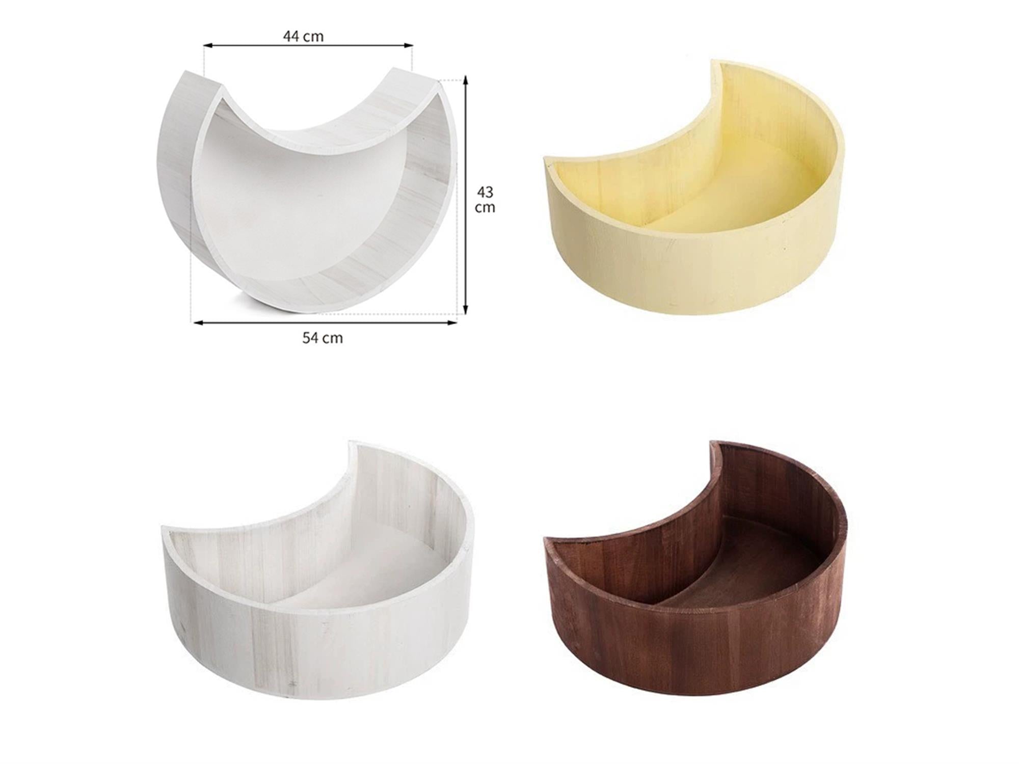 Houten maansikkelvormige pasgeboren fotografie rekwisieten