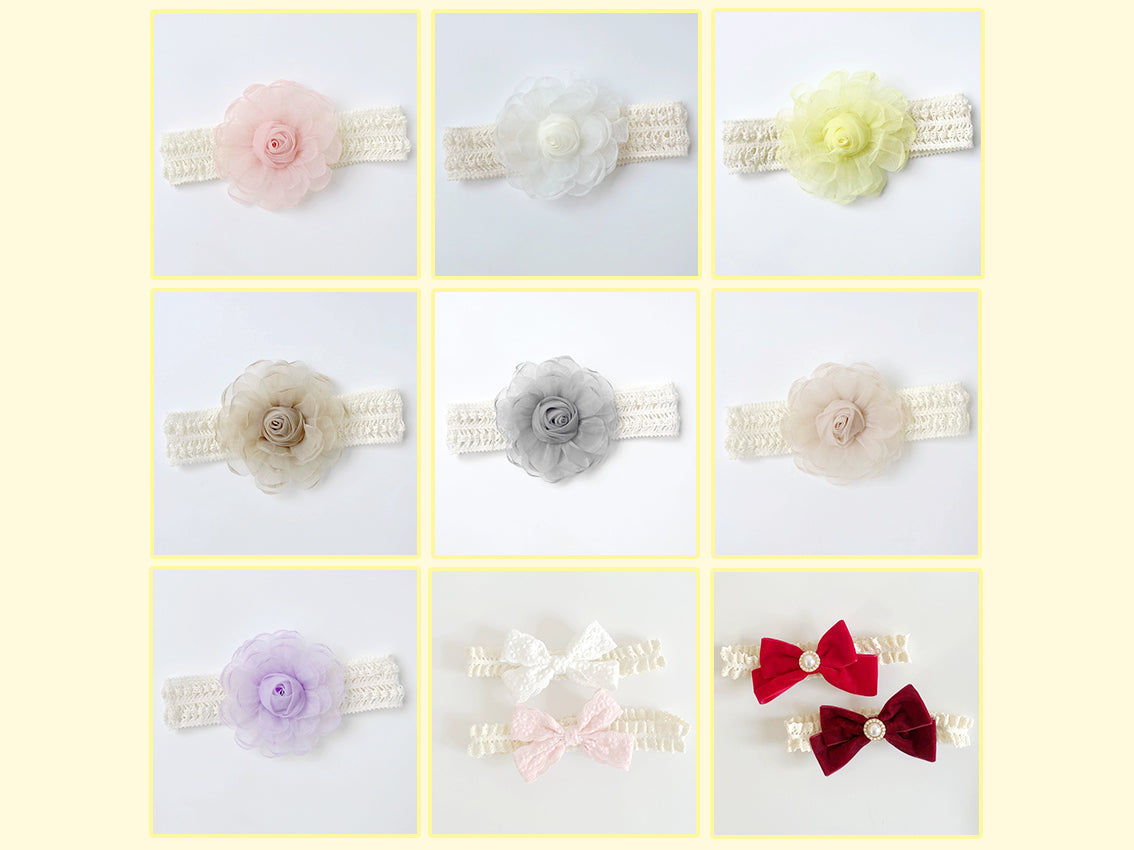 Kate Floral Bow Headband for Newborn Photography 11PCS