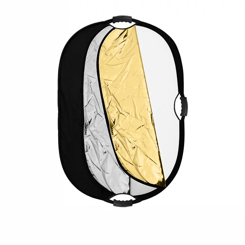 5-In-1 Light Reflector With Handles Oval For Studio Disc