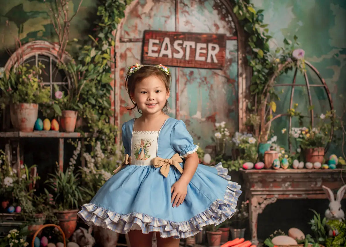 Kate Easter Green Plant Peter Rabbit Printed Backdrop Designed by Emetselch
