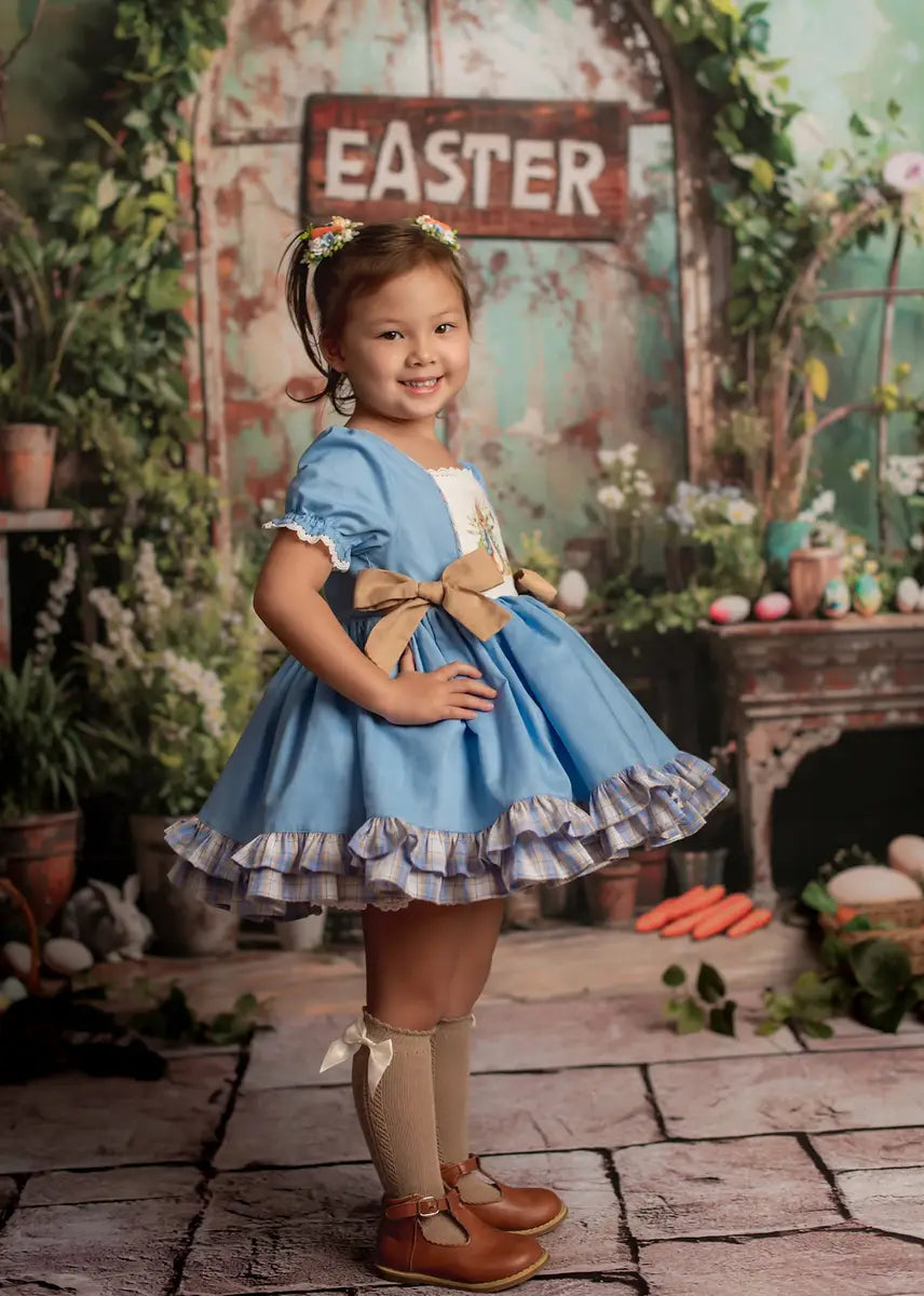 Pasen Groene Plant Peter Rabbit Fleece Foto Achtergrond Ontworpen door Emetselch